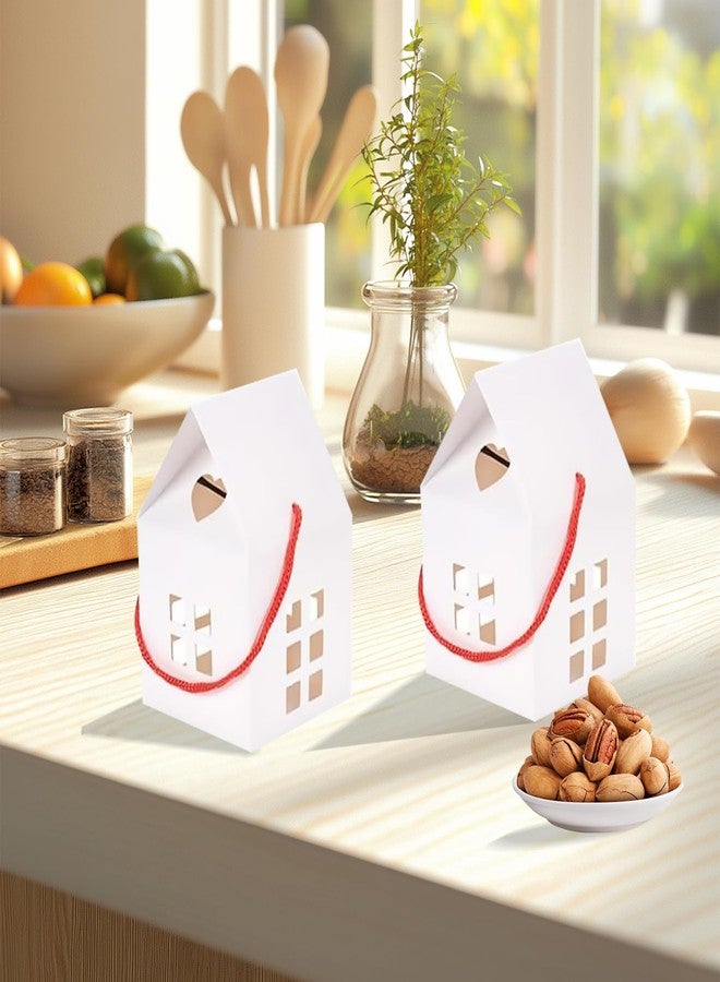 GeryVtee 36 Pcs House Gift Boxes 3x3x3inch Kraft Paper Candy Box Cardboard Treat Bags for Wedding Christmas Birthday Party Ornament Container (white) - Image 5
